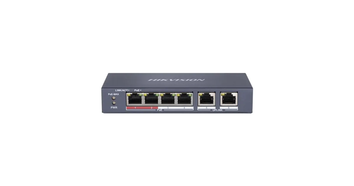 Hikvision DS-3E0106MP-E/M 4 Port Unmanaged PoE Switch